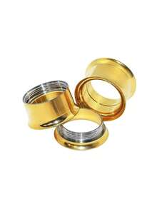 1pair Punk Style Stainless Steel Gold Brass Knuckle Ear Cuff For Men's Daily Wear - Yellow Gold - View 7