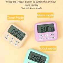 1pc Mini Portable Visual Time Electronic Stopwatch Kitchen Timer For Cooking Beauty Study With Silent Counting And Countdown Function - Purple - View 5