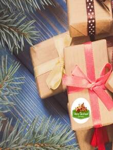 500 張/卷快樂聖誕貼紙貼花標籤裝飾 - 彩色 - 查看 4