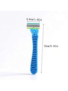 1 Pieza Kit De Afeitado Manual Manscaping Para Hombres Con Estuche, Incluye 4 Cuchillas De Afeitar - Azul - Ver 8