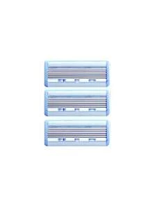 1 Pieza Kit De Afeitado Manual Manscaping Para Hombres Con Estuche, Incluye 4 Cuchillas De Afeitar - Azul - Ver 4