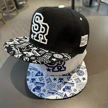 1 Gorra De Béisbol Negra De Ala Plana Unisex De Primavera/verano Con Una Banda Ancha Ajustable Para La Cabeza, Adecuada Para Protección Solar Diaria - Negro - Ver 2