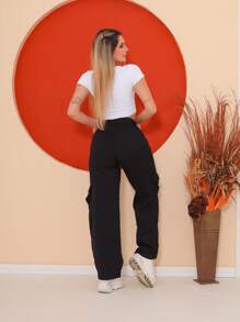 Women Jeans - 黑色 - 查看 2