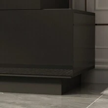 Modern Dresser Storage Chest with 6 Drawers & Stylish Shape, Wood Double Dresser Chest with Glossy Surface for Bedroom - 黑色 - 查看 8