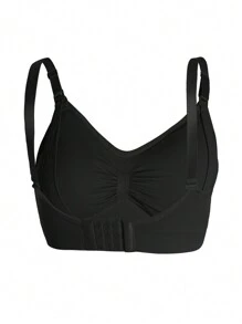 Confezione da 3 mutande in nylon per maternità, reggiseno per allattamento senza fili con fibbia anteriore apribile, regolabile e push-up