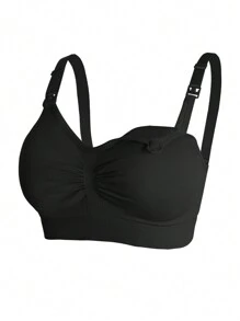 Confezione da 3 mutande in nylon per maternità, reggiseno per allattamento senza fili con fibbia anteriore apribile, regolabile e push-up