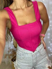 Women Tank Tops & Camis - 玫紅色 - 查看 1