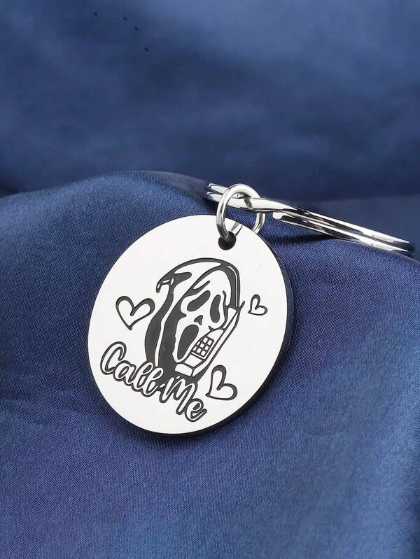 1pc Funny Ghostface Inspired Gift Humor Halloween Call Me Keychain