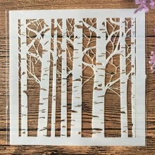 8pcs/Set White Plastic 5 Inch Stencils With Leaf, Flower And Wood Grain Patterns,Back To School,School Supplies