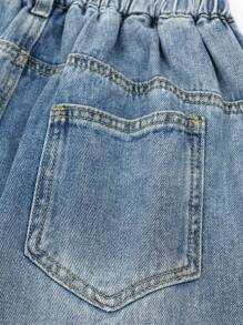 Chico preadolescente Pantalones desgarro Jeans suave recto de pierna ancha para primavera con otoño - Lavado ligero - Ver 10