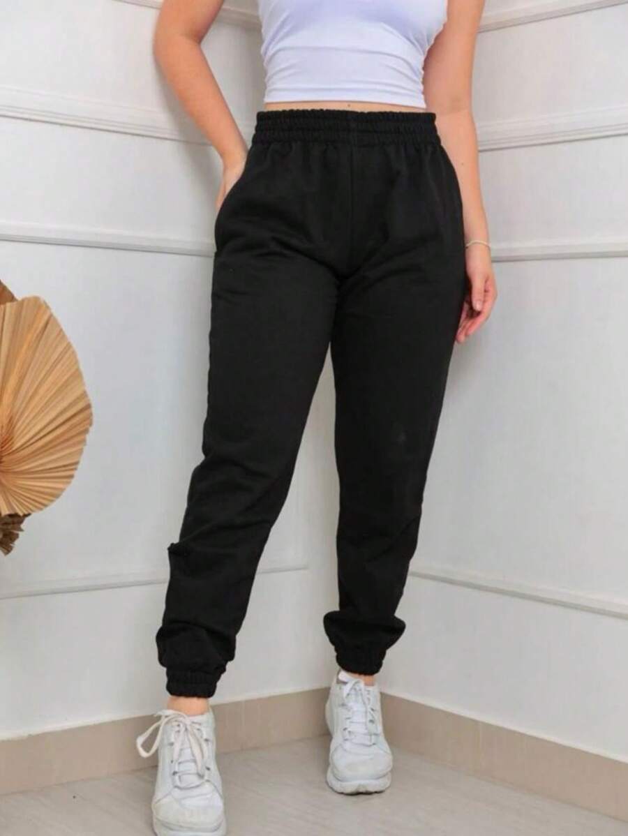 Women Pants - 黑色 - 查看 1