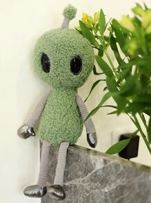 1只綠色可愛有趣外星人絨毛玩具,創意填充娃娃,適用於安慰和生日禮物 - 綠色 - 查看 1