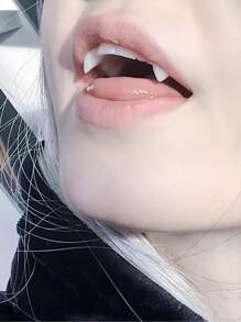 2 Piezas Colmillos De Vampiro Accesorio Para Dientes Postizos - Blanco - Ver 1