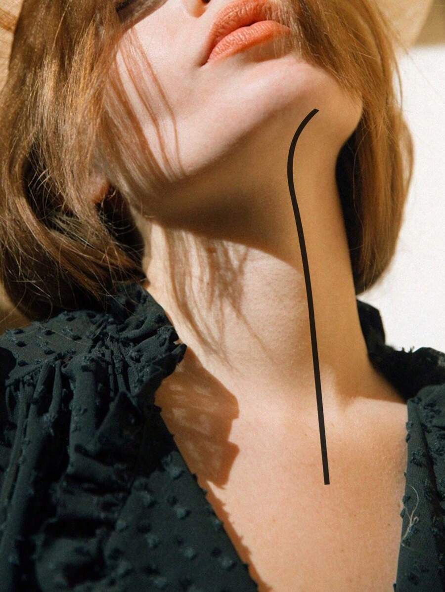 件/套幾何線火焰和極簡硬邊直線臨時紋身黑色星期五 SHEIN台灣