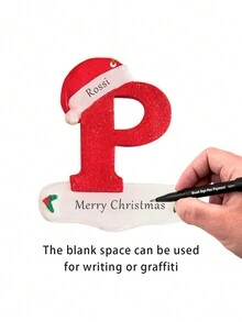 1個字母寫實的聖誕樹掛飾,聖誕樹裝飾,手寫字母掛件