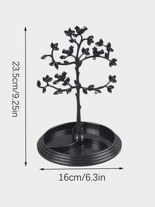 1pc Creative Bird Tree Jewelry Display Stand For Rings, Earrings, Necklaces, Bracelets, Hair Accessories, And Other Small Items - White - View 3