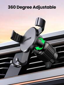 UGREEN Car Vent Phone Mount Gravity Phone Holder Hands-Free Car Air Vent Mount Auto Lock Compatible With IPhone 16 15 14 13 Pro Max Galaxy S22 S9 S10 Realme Phone Holder - Black - View 3