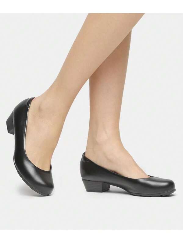 Sapato Social Salto Grosso Baixo  Ultra conforto Uniforme Feminino Modare