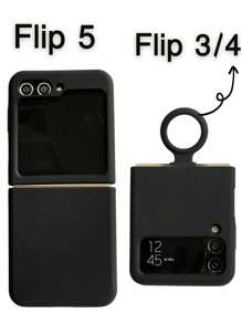Liquid Silicone Case Compatible With Samsung Flip 4 5 3 6 - Black - View 3