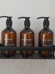 500ml Botellas recargables de cuello grueso color marrón para champú, gel de baño, acondicionador, sales de baño, loción, crema de masaje - Marrón - Ver 5