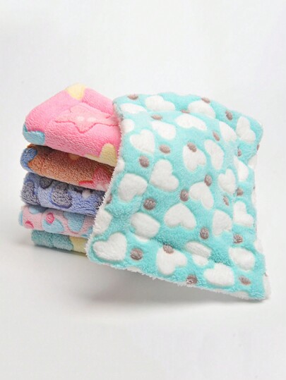 1pc Thickened Coral Velvet Hamster Mat For Small Pets Such As Rabbit, Hedgehog, Random Color