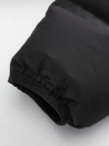Annil Chaqueta de plumas larga de invierno para niña preadolescente, chaqueta acolchada con capucha negra, abrigada y gruesa - Negro - Ver 6
