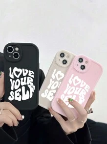 3pcs Inspirational English Letters Frosted Silicone Phone Cases Compatible With IPhone, Compatible With Samsung Galaxy Smartphones,International Version, Not The Domestic Version - Multicolor - View 4