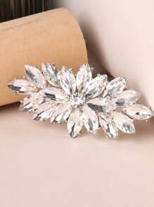 1pc White K-Plated Multi-Layer Agate Brooch, Long Style Quality Lapel Flower Pin, Women Autumn/Winter Accessory, Assorted Design