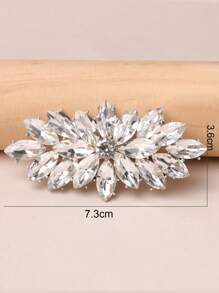 1pc White K-Plated Multi-Layer Agate Brooch, Long Style Quality Lapel Flower Pin, Women Autumn/Winter Accessory, Assorted Design