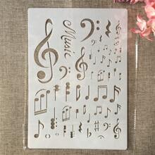 1 Plantilla De Dibujo De Partitura Musical A4 De Plástico Blanco - Blanco - Ver 3