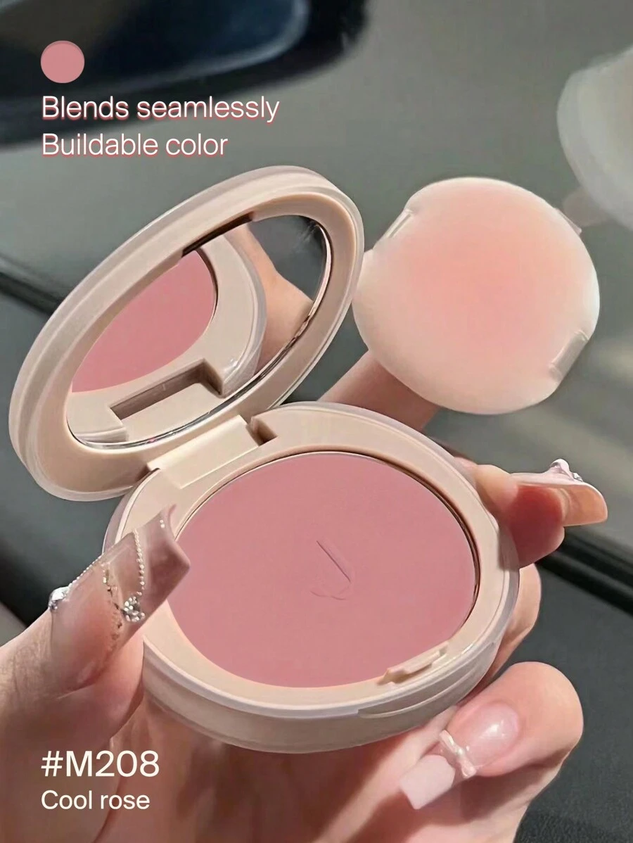 JOOCYEE M208 冷调哑光玫瑰腮红，自然光泽，持久显色，高显色度，轻盈顺滑质地，易于晕染，可叠加使用