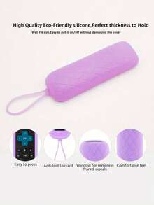 1pc Glow In The Dark Silicone Universal Remote Control Cover For TCL Hisense Roku TV Steaming Stick 4k 4K+ - With Lanyard! - Purple - View 6