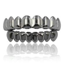1set Simple Design Invisible Braces For Upper And Lower Teeth, 16pcs/set, Smooth Surface - Silver - View 11