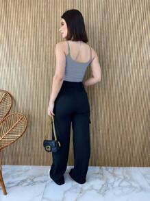 Women Tank Tops & Camis - Black and White - View 2