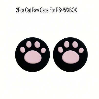 2pcs Cat Claw Silicone Joystick Button Caps, Protective Covers For //PS3/ 360/ One/Switch Pro Controllers