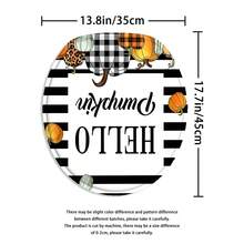 4入組70.8x70.8英寸南瓜印花淋浴簾套裝作為禮物,現代家居浴室裝飾,配有窗簾、馬桶墊和12個淋浴簾掛勾,適用於秋季 - 黑與白 - 查看 8