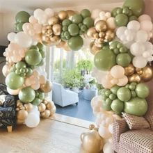 141-Piece Sage Green & White Balloon Garland Kit - Perfect for Baby Shower, Bridal Shower, Anniversary, Gender Reveal & Graduation Decorations - Multicolor - View 3