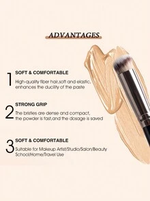 1入組圓頭遮瑕刷,柔軟的纖維鬃,方便多功能化妝工具 - 遮瑕刷 - 查看 2