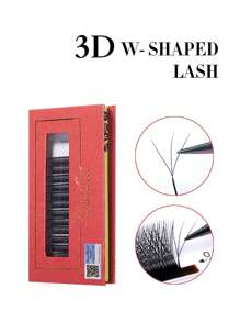 DeceMars 3DW形接睫毛3尖0.07mmC/D/dd捲曲8-12混合黑色12排 - 黑色 - 查看 2