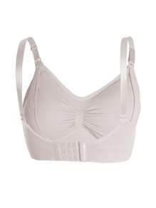 3 件装尼龙孕妇哺乳文胸，黑色、酒红色、裸色，性感舒适无缝无线前扣式哺乳文胸 - 彩色 - 查看 7