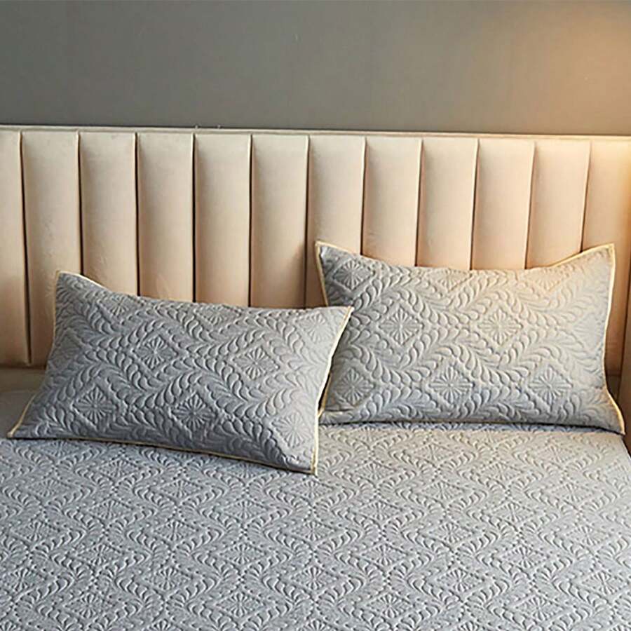 2pcs Waterproof Pillowcases, Seam-sealed Waterproof Pillow Protector, Dirt And Dust Resistant Pillow Cover, Pillowcase 2pcs - Grey - View 1