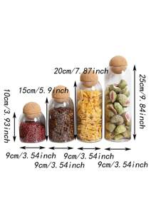 圓木蓋玻璃罐,適用於食品存儲 - 無色 - 查看 11