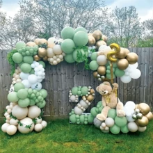 141-Piece Sage Green & White Balloon Garland Kit - Perfect for Baby Shower, Bridal Shower, Anniversary, Gender Reveal & Graduation Decorations - Multicolor - View 7