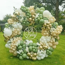 141-Piece Sage Green & White Balloon Garland Kit - Perfect for Baby Shower, Bridal Shower, Anniversary, Gender Reveal & Graduation Decorations - Multicolor - View 6