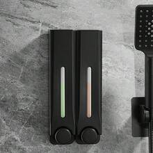 1 件全新黑色手动按压壁挂式皂液器，无需钻孔 - 黑色 - 查看 2