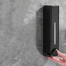 1 件全新黑色手动按压壁挂式皂液器，无需钻孔 - 黑色 - 查看 1