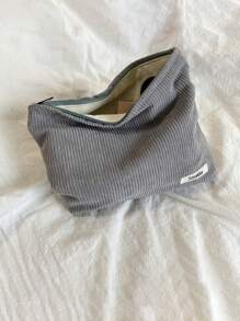 1Pc Grey Plush Zipper Cosmetic Bag, Perfect For Travel & Beauty Essentials Makeup Bag Makeup Pouch Skincare Bag Toiletry Bag Packing Cubes, Cruise Essentials Dorm Essentials, Wedding Bridesmaid Gifts, Mom Gifts, Birthday Gifts, Gifts For Friends And Teachers, Home Decor, Bathroom Living Room Bed Bathroom Organizer, Jewelry Organizer, Lip Oil Organizer,Christmas Gifts,Pouch,Travel,Gifts For Women,Women's Necessaire,Travel Essential,Pouch,Clutch / Small Handbag,Necessaire,Makeup Organizer,Makeup Organize,Pouch,Brush Holder,Mini Pouch,Large Capacity Pouch