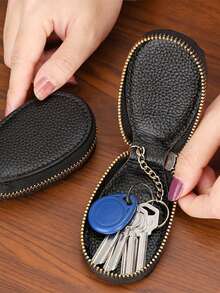 Vỏ chìa khóa màu trơn - màu đen - Xem 4