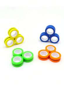 3 件装磁性指环旋转器，360 度旋转成人手指玩具，缓解压力的小工具 - 彩色 - 查看 5