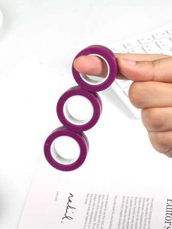 3 件装磁性指环旋转器，360 度旋转成人手指玩具，缓解压力的小工具